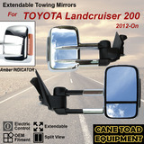 Extendable Towing Mirrors w Indicator Fits Toyota Land Cruiser 200 Series 2007-2018 Chrome