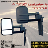 Extendable Caravan Towing Manual Mirrors Fits Toyota Landcruiser 70 75 76 78 79 Sr