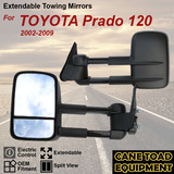 Extendable Towing Mirrors Fits Toyota Prado 120 Series 2003-2009 Black