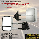 CHROME Extendable Towing Mirrors Fits Toyota Prado 120 Series 2003-2009 