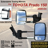 Extendable Towing Mirrors Fits Toyota Prado 150 Series 2009 Onwards Chrome W INDICATOR