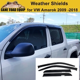 Premium Weather Shields 4 PCS For Volkswagen VW Amarok 2009-2020 Dual Cab Black Tinted Window Visors