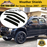 Weather shields for ISUZU D-MAX Dual Cab 08-12 model Holden Rodeo Colorado Tinted Black 