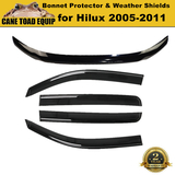 Bonnet Protector & Window Visors WeatherShields suit Toyota Hilux 2005-2011 combo