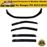 Bonnet Protector & Weather Shields Window Visors for Ford Ranger PX1 2012-2015