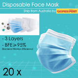 20xDisposable Face Masks 3-Ply Anti Dust Flu Virus Lot Protective Filter