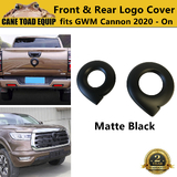 Front Grill Rear Tailgate Logo Matte Cover for GWM Cannon Ute 2020 - Onwards Black