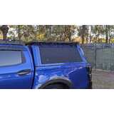 TRADECAP Steel Canopy WITH Roof Rack for Isuzu Dmax D-max 2012-2024 Dual Cab Ute Tub Heavy Duty Matte Black Powder Coated with front and rear window