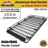 Roof Basket Rack Fits Nissan Patrol Y62 Aluminium Alloy Powder Coated Cargo Cage 4X4 4WD Hydronalium