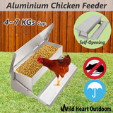 Chicken Feeder 4-7KG Automatic Aluminium Chook Treadle Self Opening Poultry Rat-proof