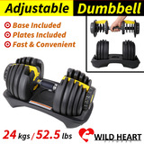 Adjustable Dumbbell 24kg Home GYM Exercise Equipment Weights Fitness Workout