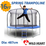 16ft Trampoline Round + Safety Net + Spring Pad + Ladder Kids Heavy Duty 