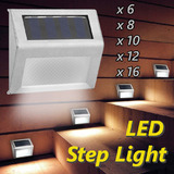 Outdoor Solar LED Deck Garden Stair Step Lights Stainless Wall Pathway