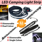 1.3m LED CAMPING LIGHT STRIP COMBO 1xWHTIE+1xDual Colour 12V FLEXIBLE Dimmer CARAVAN BOAT WATERPROOF BAR STRIP