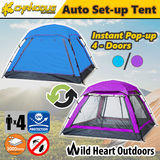 4 Person AUTO Tent Instant Set up Waterproof Family Camping Hiking Beach