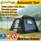 5 Person Double-Layer Tent Auto Set-up Awning Family Camping Hiking 
