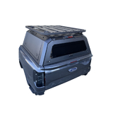 Gen 2 TRADECAP Aluminium Canopy with Roof Rack for GMW Cannon X L Vanta 2020-2026 Dual Cab Ute Tub Light Weight Matte Black Powder Coated with front a