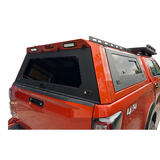 Gen 2 TRADECAP Steel Canopy for GMW Cannon Alpha Only 2023+ Dual Cab Ute Tub Heavy Duty Matte Black Powder Coated with front and rear window