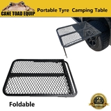 Wheel Portable Camping Foldable Adjustable Table Black Tyre Van Truck Outdoor  4WD