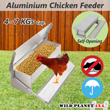 4~7KG Aluminium Chicken Feeder Automatic Treadle Self Opening Chook Poultry  