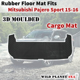 Rubber Cargo Trunk Mat Fits Mitsubishi Pajero Sports 15-onwards Floor Mat 3D Moulded 