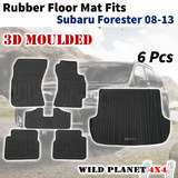 Rubber Floor Mats Fits Subaru Forester 08-13 Full Set 3D Moulded 
