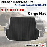Rubber Cargo Trunk Mat Fits Subaru Forester 08-13 Floor Mat 3D Moulded 