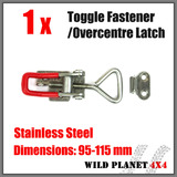 1xMedium Stainless Steel OVERCENTRE LATCH TOGGLE FASTENER LOCK TRAILER TRUCK UTE 4WD toolbox M2
