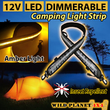 1.3m CAMPING LIGHT STRIP Amber 5050 SMD LED FLEXIBLE Dimmer CARAVAN BOAT WATERPROOF BAR STRIP