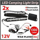 2x1.3m CAMPING LIGHT STRIP WHITE 5050 SMD LED FLEXIBLE Dimmer CARAVAN BOAT WATERPROOF BAR STRIP