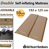 Double NEW SELF INFLATING MATTRESS 10cm Thick Suede Inflatable Camping