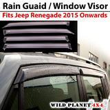 Window Visors Side Mirror Rain Guard Trim Fits Jeep Renegade 2015 2016 2017 