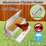Auto 4~7KG Chicken Feeder Aluminium Treadle Self Opening Chook Poultry  