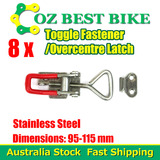 8xSTAINLESS STEEL OVERCENTRE LATCH Medium TOGGLE FASTENER LOCK TRAILER TRUCK UTE 4WD toolbox M2
