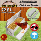 Automatic Chicken Feeder 20.6L Aluminium Chook Treadle Self Opening Poultry Rat-proof