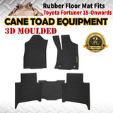 3D Rubber Floor Mats Fits Toyota Fortuner 15-onwards 1st&2nd Row Heavy Duty All Weather