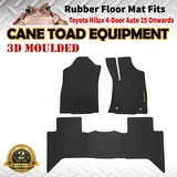 3D Rubber Floor Mats Fits Toyota Hilux 2015 on Dual Cab Auto Heavy Duty All weather
