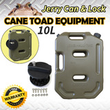10L Jerry Can Fuel Container Army Green With Holder Heavy Duty Spare Petrol Container 