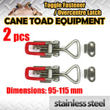 2XSTAINLESS STEEL Medium OVERCENTRE LATCH TOGGLE FASTENER LOCK TRUCK UTE TRAILER 4WD toolbox M2
