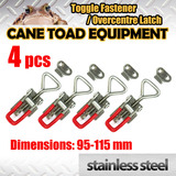 4XSTAINLESS STEEL Medium OVERCENTRE LATCH TOGGLE FASTENER LOCK TRUCK UTE TRAILER 4WD toolbox M2