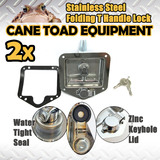2xStainless Steel Folding T Handle Lock Tool box Truck Trailer Camp Zinc Cap