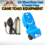 Portable 25L Wheel Water Tank&Tranfer Pump Camping Storage Caravan Motorhome Waste Transport